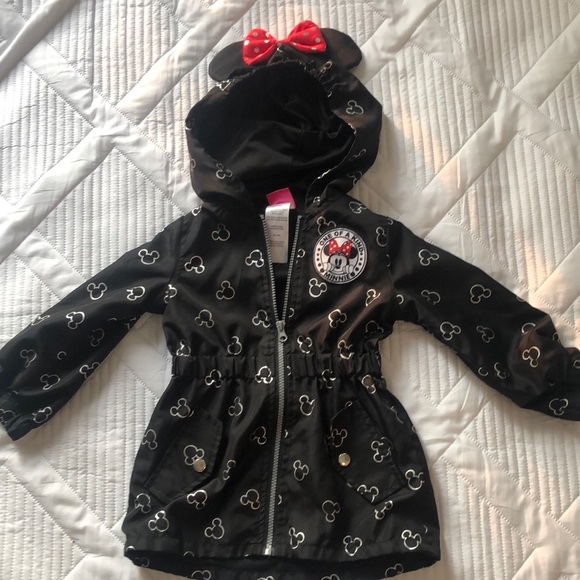 Disney Other - Disney Minnie Mouse Hooded Rain Jacket. Girls Size 3T,